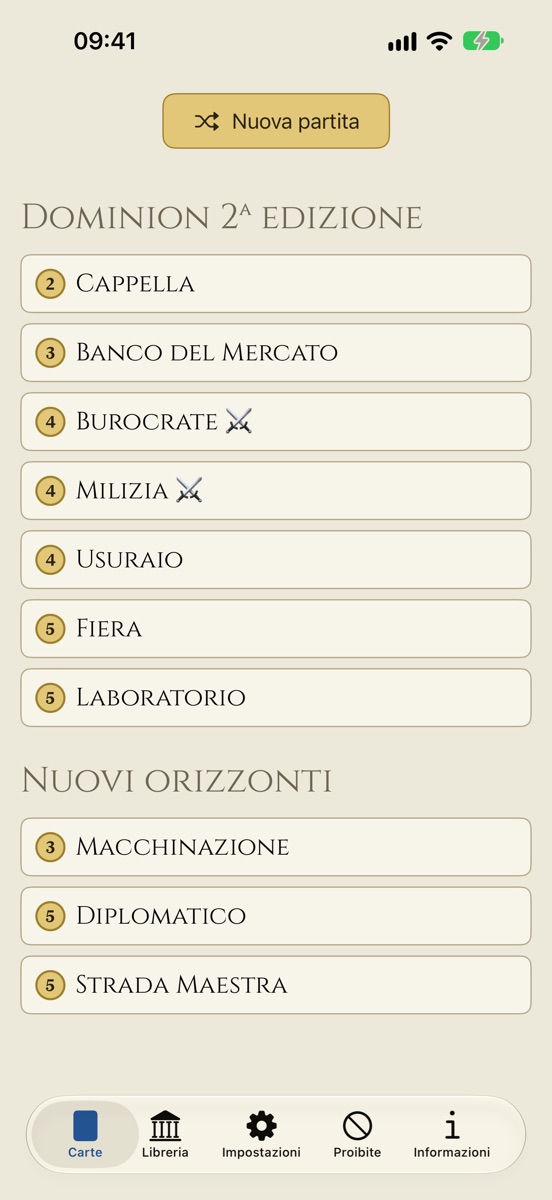 Dominion Minion su iPhone: dieci carte Regno, ordinate per costo